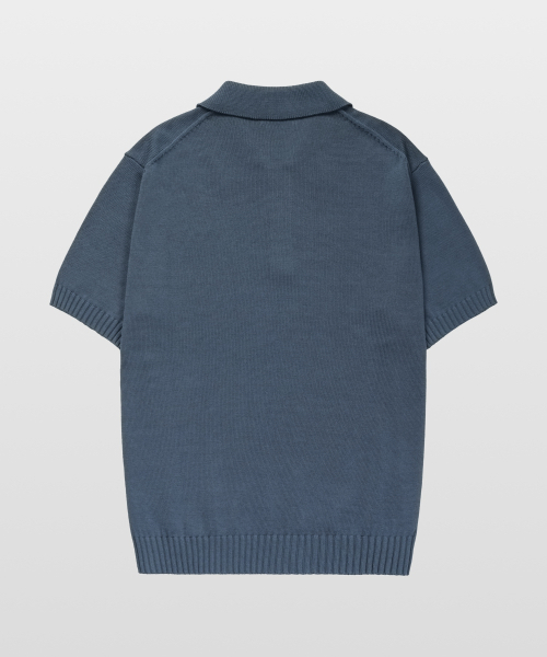 MANNERGRAM(マナーグラム)の「ソフトコットン100 3PLY ポロ 半袖ニット スティールブルー(ニット/セーター・メンズ・その他・LARGE/X-LARGE/XX-LARGE)」の2枚目の写真