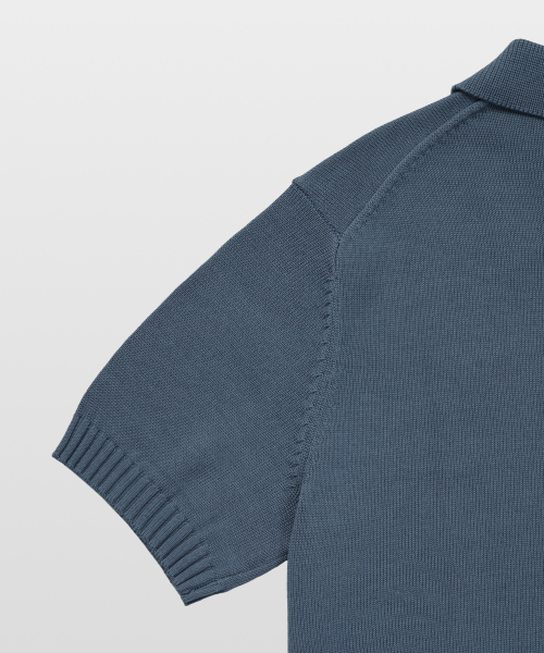 MANNERGRAM(マナーグラム)の「ソフトコットン100 3PLY ポロ 半袖ニット スティールブルー(ニット/セーター・メンズ・その他・LARGE/X-LARGE/XX-LARGE)」の4枚目の写真