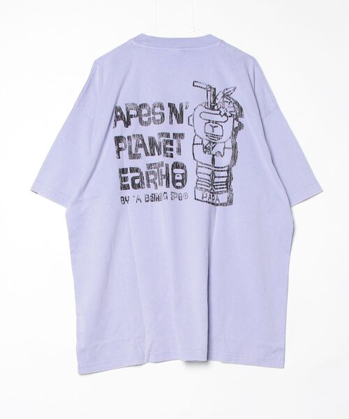 AAPE BY A BATHING APE(エーエイプバイアベイシングエイプ)の「AAPER "APeS N' PLANET EaRTH" TEE(Tシャツ/カットソー・メンズ・ライトパープル/ライトグレー・LARGE/X-LARGE/MEDIUM/XX-LARGE/SMALL)」の11枚目の写真