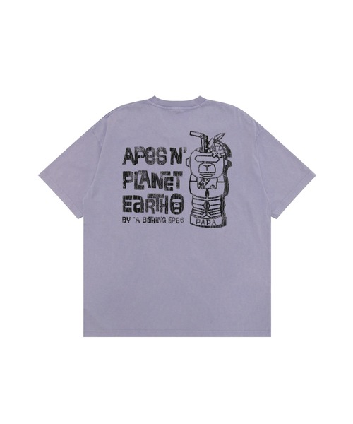 AAPE BY A BATHING APE(エーエイプバイアベイシングエイプ)の「AAPER "APeS N' PLANET EaRTH" TEE(Tシャツ/カットソー・メンズ・ライトパープル/ライトグレー・LARGE/X-LARGE/MEDIUM/XX-LARGE/SMALL)」の7枚目の写真