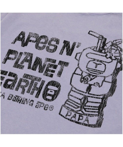 AAPE BY A BATHING APE(エーエイプバイアベイシングエイプ)の「AAPER "APeS N' PLANET EaRTH" TEE(Tシャツ/カットソー・メンズ・ライトパープル/ライトグレー・LARGE/X-LARGE/MEDIUM/XX-LARGE/SMALL)」の9枚目の写真