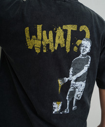バンクシー/Banksy/ 高密度編み ヘビーウェイト ピグメント・スノーウォッシュ加工かすれプリント半袖Tシャツ