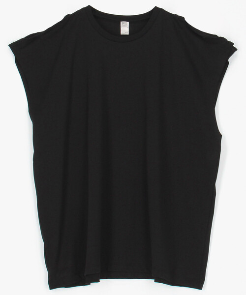 BASERANGE(ベースレンジ)の「Baserange/ベースレンジ PIN TANK / 袖スリット ノースリーブ トップス(Tシャツ/カットソー・レディース・ブラック・SMALL)」の1枚目の写真
