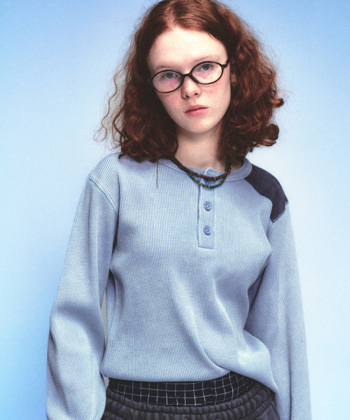 MAINBOOTH(メインブース)の「Washed Henley T-shirt(SKY BLUE)(Tシャツ/カットソー・レディース・その他・1/2)」の12枚目の写真