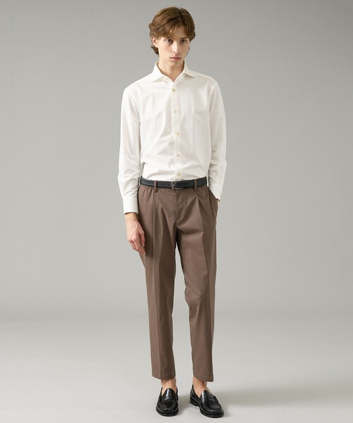 ABAHOUSE(アバハウス)の「【ON/OFF兼用】SOLOTEXコットン 36ゲージ モクロディ ストレッチシャツ / FLEX SHIRTS(ビジネスシャツ・メンズ・ホワイト/ブラック・44/46/48/50)」の3枚目の写真