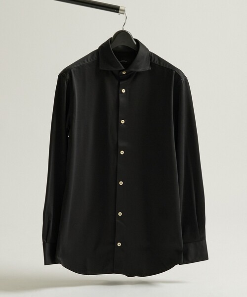 ABAHOUSE(アバハウス)の「【ON/OFF兼用】SOLOTEXコットン 36ゲージ モクロディ ストレッチシャツ / FLEX SHIRTS(ビジネスシャツ・メンズ・ホワイト/ブラック・44/46/48/50)」の4枚目の写真