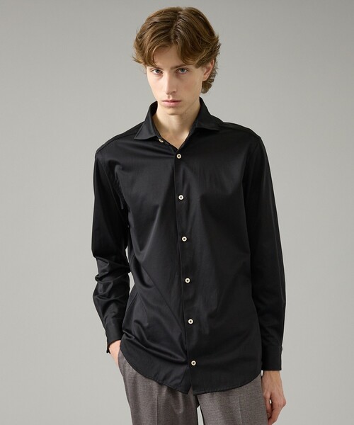 ABAHOUSE(アバハウス)の「【ON/OFF兼用】SOLOTEXコットン 36ゲージ モクロディ ストレッチシャツ / FLEX SHIRTS(ビジネスシャツ・メンズ・ホワイト/ブラック・44/46/48/50)」の11枚目の写真