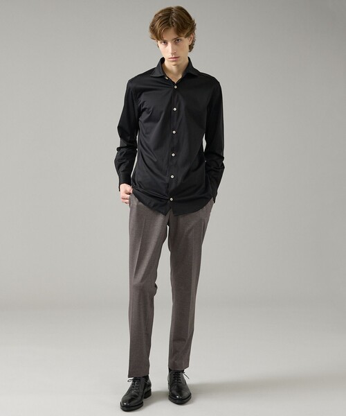 ABAHOUSE(アバハウス)の「【ON/OFF兼用】SOLOTEXコットン 36ゲージ モクロディ ストレッチシャツ / FLEX SHIRTS(ビジネスシャツ・メンズ・ホワイト/ブラック・44/46/48/50)」の12枚目の写真