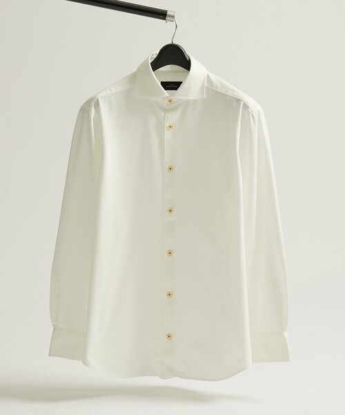 ABAHOUSE(アバハウス)の「【ON/OFF兼用】SOLOTEXコットン 36ゲージ モクロディ ストレッチシャツ / FLEX SHIRTS(ビジネスシャツ・メンズ・ホワイト/ブラック・44/46/48/50)」の16枚目の写真