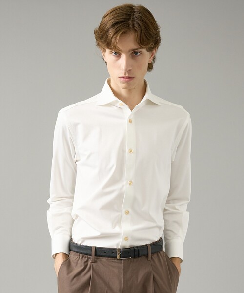 ABAHOUSE(アバハウス)の「【ON/OFF兼用】SOLOTEXコットン 36ゲージ モクロディ ストレッチシャツ / FLEX SHIRTS(ビジネスシャツ・メンズ・ホワイト/ブラック・44/46/48/50)」の18枚目の写真