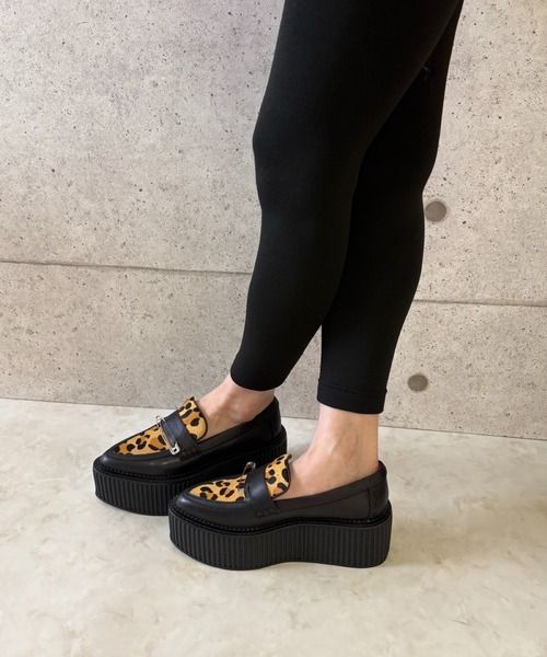 レオパードコンビ 厚底ローファー Charla Tedrick│Jeffrey Campbell