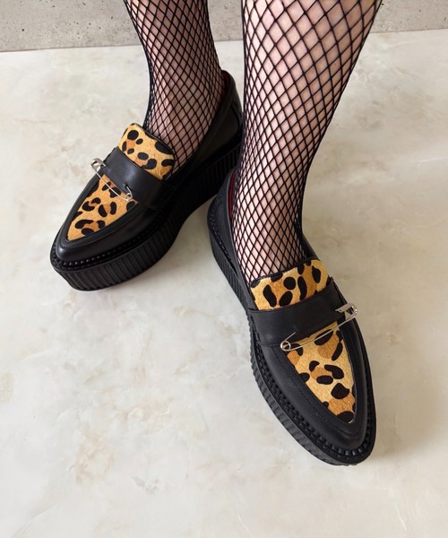 レオパードコンビ 厚底ローファー Charla Tedrick│Jeffrey Campbell