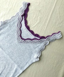 Q | バイカラーテレコタンク(タンクトップ)