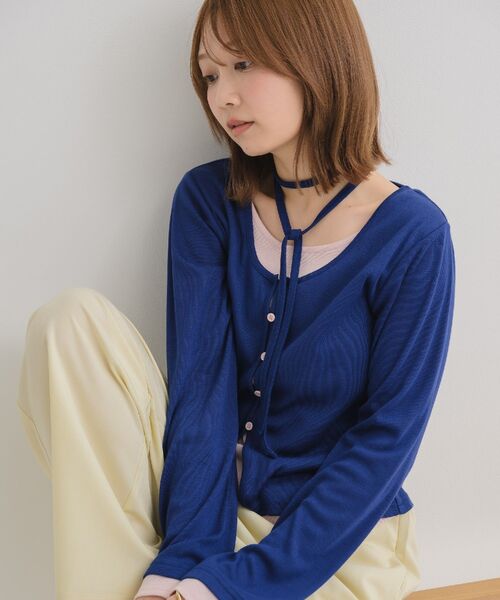 RETRO GIRL(レトロガール)の「チョーカー付レイヤード風カットソー(Tシャツ/カットソー・レディース・ブルー/イエロー/ライトグレー・FREE)」の9枚目の写真