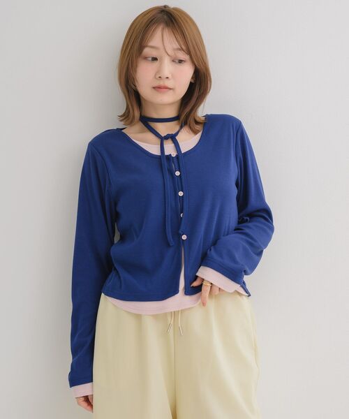RETRO GIRL(レトロガール)の「チョーカー付レイヤード風カットソー(Tシャツ/カットソー・レディース・ブルー/イエロー/ライトグレー・FREE)」の15枚目の写真