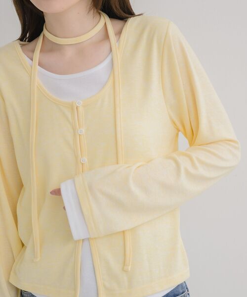 RETRO GIRL(レトロガール)の「チョーカー付レイヤード風カットソー(Tシャツ/カットソー・レディース・ブルー/イエロー/ライトグレー・FREE)」の5枚目の写真