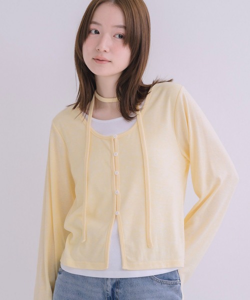 RETRO GIRL(レトロガール)の「チョーカー付レイヤード風カットソー(Tシャツ/カットソー・レディース・ブルー/イエロー/ライトグレー・FREE)」の3枚目の写真