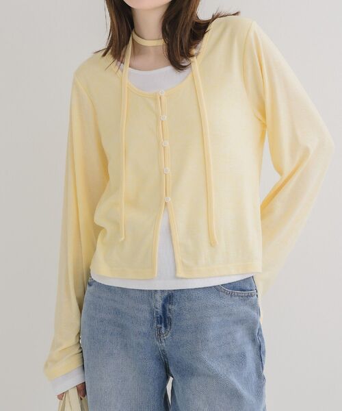 RETRO GIRL(レトロガール)の「チョーカー付レイヤード風カットソー(Tシャツ/カットソー・レディース・ブルー/イエロー/ライトグレー・FREE)」の8枚目の写真