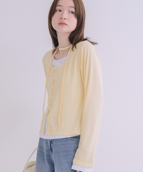 RETRO GIRL(レトロガール)の「チョーカー付レイヤード風カットソー(Tシャツ/カットソー・レディース・ブルー/イエロー/ライトグレー・FREE)」の7枚目の写真