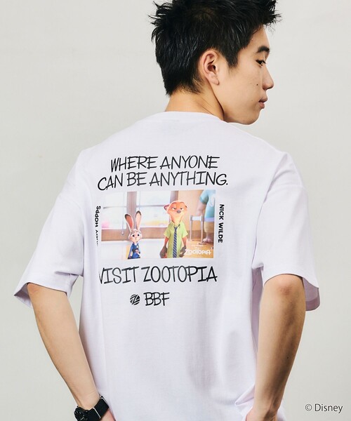 FREAK'S STORE(フリークスストア)の「限定展開 【Zootopia/ズートピア】 別注 キャラクタープリント クルーネックTシャツ /ジュディ ニック(Tシャツ/カットソー・メンズ・ブラック/アッシュグレー/ホワイト/ネイビー・SMALL/MEDIUM/LARGE)」の1枚目の写真