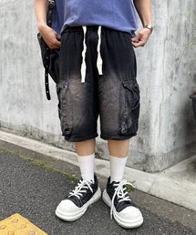 【26年春夏新作】【ウエストゴム】デニムカーゴショートイージーパンツ