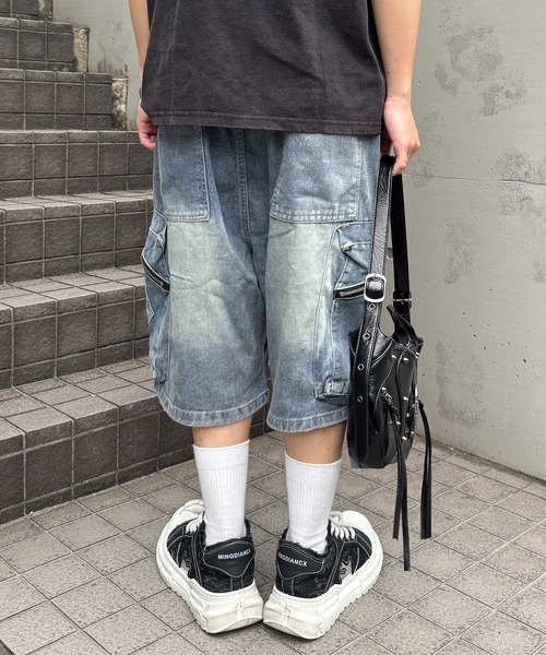 lilful(リルフル)の「【26年春夏新作】【ウエストゴム】デニムカーゴショートイージーパンツ(デニムパンツ・メンズ・ブルー/ブラック・L/M)」の10枚目の写真