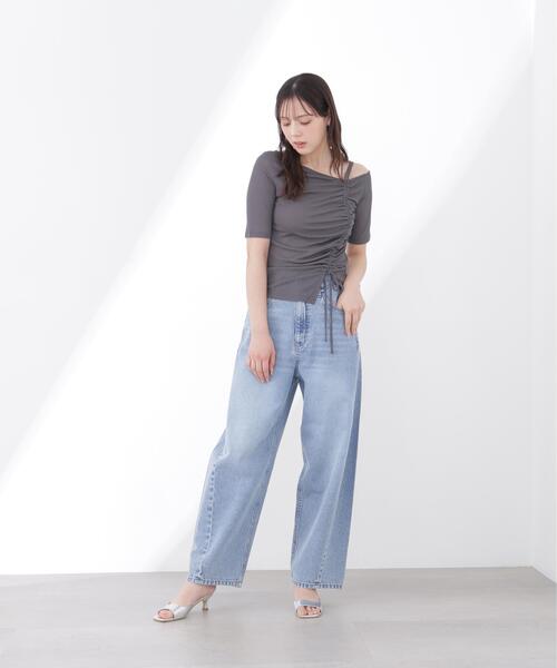 a/mie（アミー）の「【中川紅葉さん着用】＜ａ＞アシメドロストカットソー / 1216169500（Tシャツ/カットソー・レディース・ピンク/ホワイト/ダークグレー・MEDIUM/SMALL）」の8枚目の写真