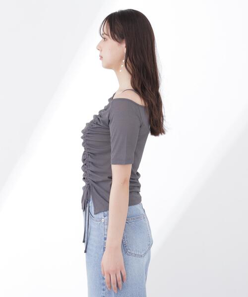 a/mie（アミー）の「【中川紅葉さん着用】＜ａ＞アシメドロストカットソー / 1216169500（Tシャツ/カットソー・レディース・ピンク/ホワイト/ダークグレー・MEDIUM/SMALL）」の11枚目の写真