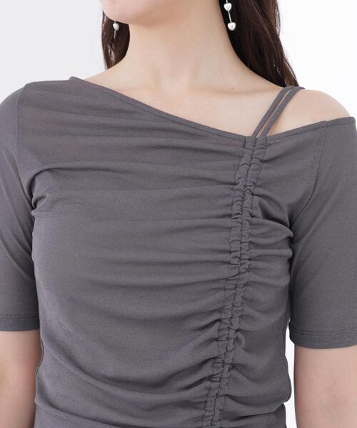a/mie（アミー）の「【中川紅葉さん着用】＜ａ＞アシメドロストカットソー / 1216169500（Tシャツ/カットソー・レディース・ピンク/ホワイト/ダークグレー・MEDIUM/SMALL）」の13枚目の写真