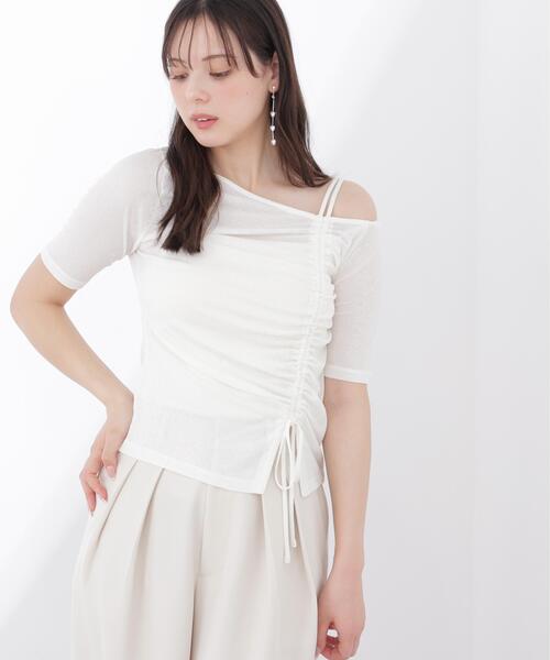 a/mie（アミー）の「【中川紅葉さん着用】＜ａ＞アシメドロストカットソー / 1216169500（Tシャツ/カットソー・レディース・ピンク/ホワイト/ダークグレー・MEDIUM/SMALL）」の20枚目の写真