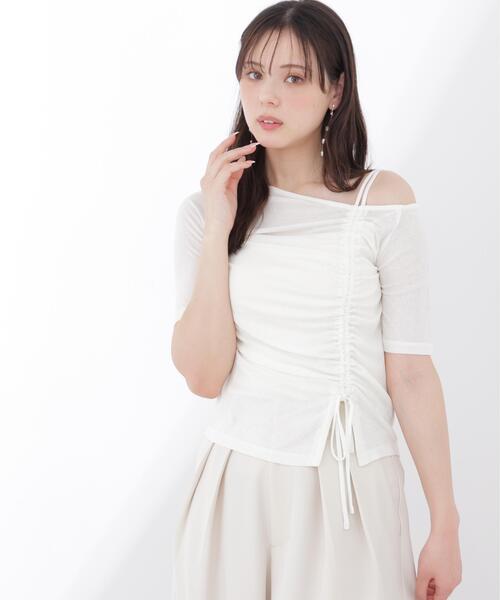 a/mie(アミー)の「【中川紅葉さん着用】<a>アシメドロストカットソー / 1216169500(Tシャツ/カットソー・レディース・ピンク/ホワイト/ダークグレー・MEDIUM/SMALL)」の13枚目の写真