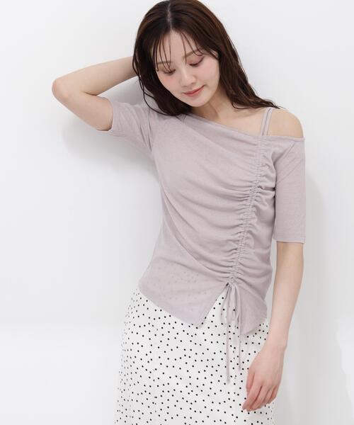 a/mie(アミー)の「【中川紅葉さん着用】<a>アシメドロストカットソー / 1216169500(Tシャツ/カットソー・レディース・ピンク/ホワイト/ダークグレー・MEDIUM/SMALL)」の10枚目の写真