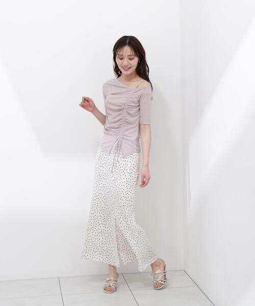 a/mie(アミー)の「【中川紅葉さん着用】<a>アシメドロストカットソー / 1216169500(Tシャツ/カットソー・レディース・ピンク/ホワイト/ダークグレー・MEDIUM/SMALL)」の8枚目の写真