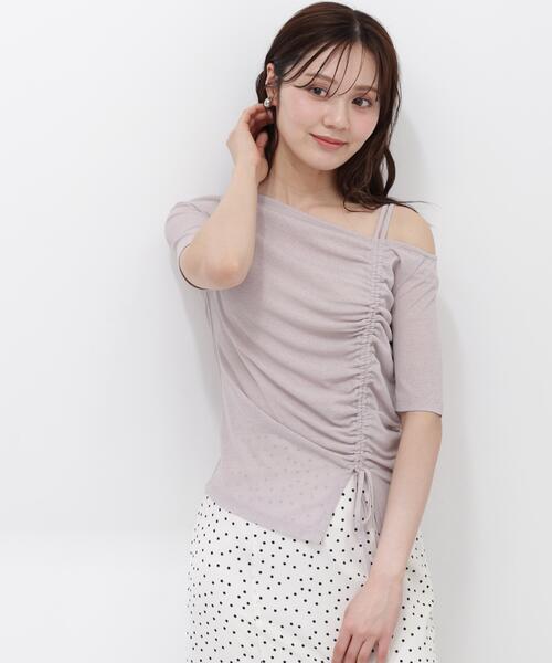 a/mie(アミー)の「【中川紅葉さん着用】<a>アシメドロストカットソー / 1216169500(Tシャツ/カットソー・レディース・ピンク/ホワイト/ダークグレー・MEDIUM/SMALL)」の6枚目の写真