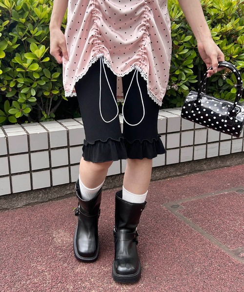 WC(ダブル シー)の「フリルカプリパンツ(その他パンツ・レディース・ブラック/グレー・FREE)」の9枚目の写真