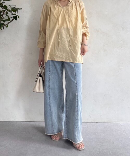 Jena espace merveilleux(ジェナ エスパスメルヴェイユ)の「袖レース刺繍ブラウス(シャツ/ブラウス・レディース・ブラック/アイボリー/ベージュ・FREE)」の20枚目の写真