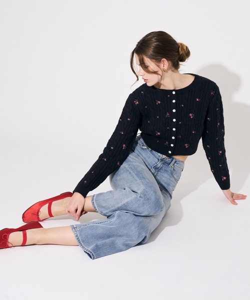 DEICY（デイシー）の「ハイウエストワイドデニムパンツ（デニムパンツ・レディース・ライトインディゴブルー/サックスブルー・0/1）」の6枚目の写真