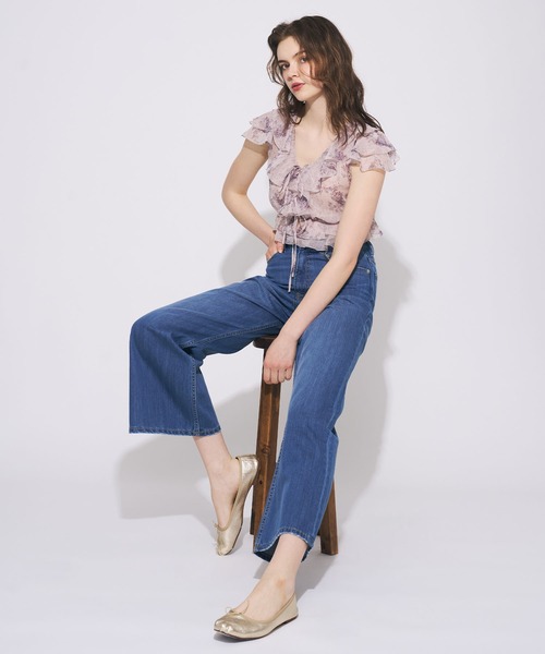 DEICY（デイシー）の「ハイウエストワイドデニムパンツ（デニムパンツ・レディース・ライトインディゴブルー/サックスブルー・0/1）」の3枚目の写真
