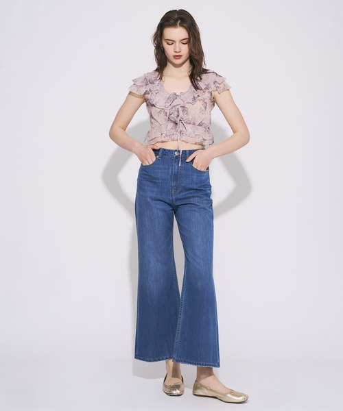 DEICY（デイシー）の「ハイウエストワイドデニムパンツ（デニムパンツ・レディース・ライトインディゴブルー/サックスブルー・0/1）」の4枚目の写真