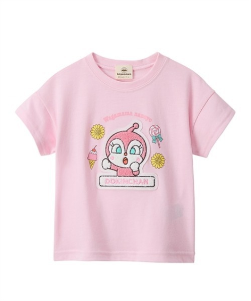QUNTSTYLE（キュントスタイル）の「【アンパンマン】もこもこサガラ刺しゅう半袖Tシャツ（Tシャツ/カットソー・キッズ・サックスブルー系/ピンク系/アイボリー系/ブルー系・100/90/80）」の4枚目の写真