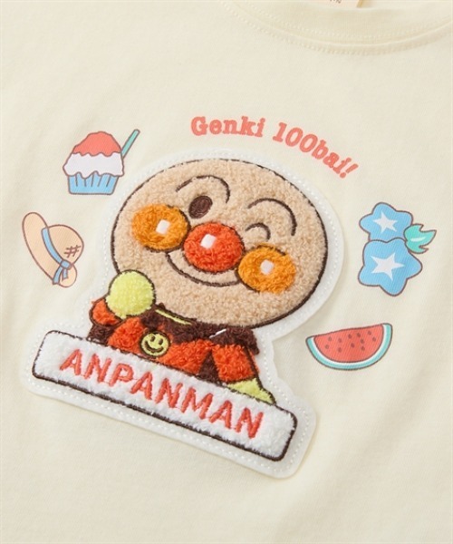 QUNTSTYLE（キュントスタイル）の「【アンパンマン】もこもこサガラ刺しゅう半袖Tシャツ（Tシャツ/カットソー・キッズ・サックスブルー系/ピンク系/アイボリー系/ブルー系・100/90/80）」の7枚目の写真