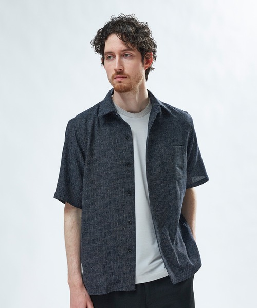 MEN'S BIGI（メンズビギ）の「絡み織メランジ オープンカラーシャツ（シャツ/ブラウス・メンズ・ネイビー/ブルー/オフホワイト・02/03）」の15枚目の写真