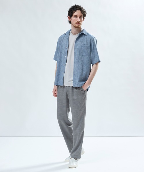 MEN'S BIGI（メンズビギ）の「絡み織メランジ オープンカラーシャツ（シャツ/ブラウス・メンズ・ネイビー/ブルー/オフホワイト・02/03）」の18枚目の写真