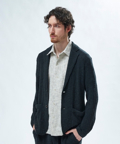 MEN'S BIGI（メンズビギ）の「絡み織メランジ オープンカラーシャツ（シャツ/ブラウス・メンズ・ネイビー/ブルー/オフホワイト・02/03）」の13枚目の写真
