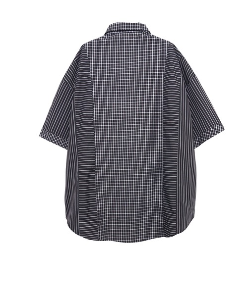 Nora Lily(ノラリリー)の「【Nora Lily】Pattern Clash Panel S/S Shirt(シャツ/ブラウス・メンズ・ブラック/ライトベージュ/ネイビー・FREE)」の5枚目の写真
