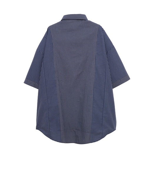 Nora Lily(ノラリリー)の「【Nora Lily】Pattern Clash Panel S/S Shirt(シャツ/ブラウス・メンズ・ブラック/ライトベージュ/ネイビー・FREE)」の13枚目の写真