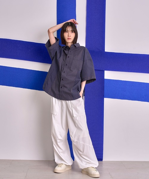Nora Lily(ノラリリー)の「【Nora Lily】Pattern Clash Panel S/S Shirt(シャツ/ブラウス・メンズ・ブラック/ライトベージュ/ネイビー・FREE)」の21枚目の写真