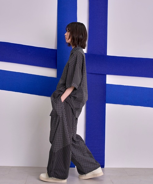 Nora Lily(ノラリリー)の「【Nora Lily】Pattern Clash Panel S/S Shirt(シャツ/ブラウス・メンズ・ブラック/ライトベージュ/ネイビー・FREE)」の17枚目の写真