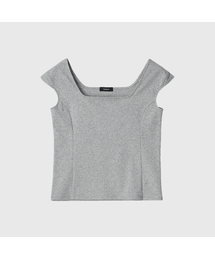 マリースクエアネックキャップスリーブスリムTシャツ / MARIE SQUARE NECK CAP SLEEVE SLIM T-SHIRT_4colors