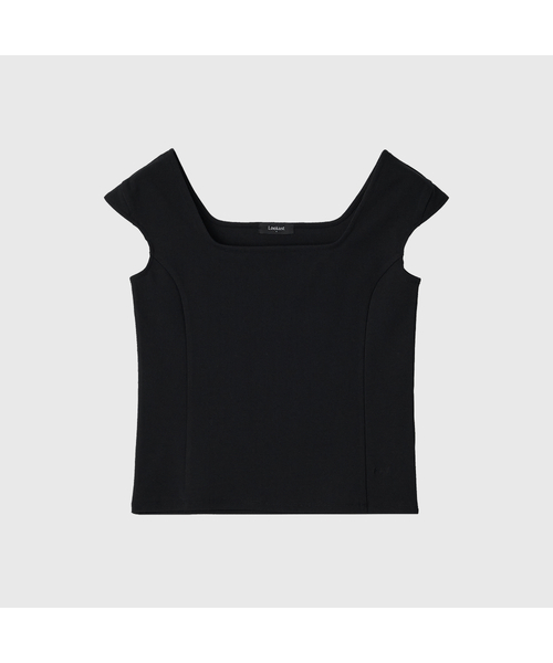 LOOKAST（ルックキャスト）の「マリースクエアネックキャップスリーブスリムTシャツ / MARIE SQUARE NECK CAP SLEEVE SLIM T-SHIRT_4colors（Tシャツ/カットソー・レディース・ライトイエロー/ブラック/ホワイト/ライトグレー・SMALL/MEDIUM）」の2枚目の写真